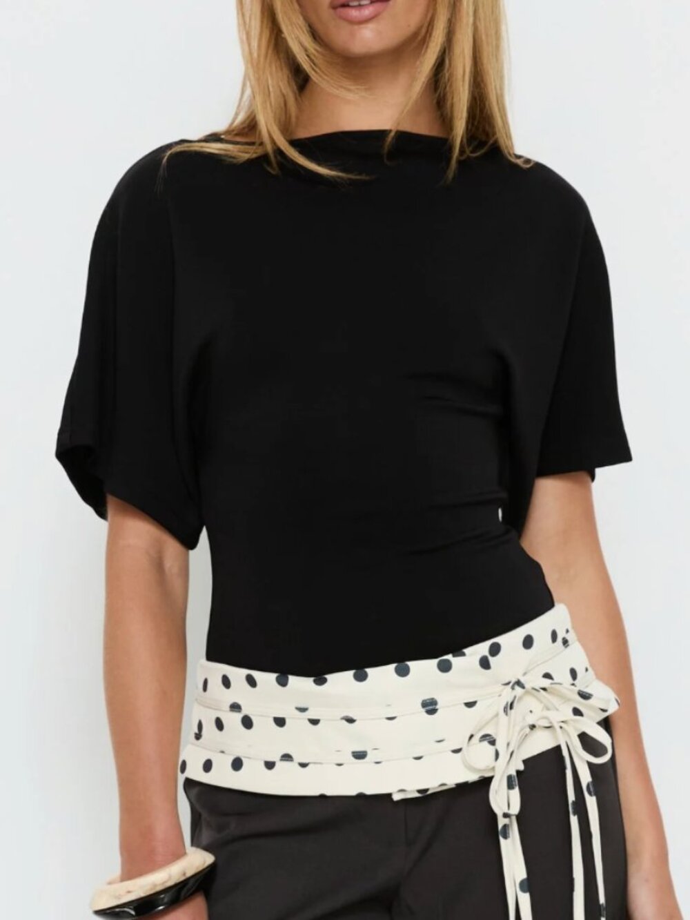 Princess Polly Arazia Cinched Short Sleeve Top Black